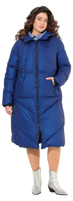 Produktbild von Ulla Popken Damen große Größen Übergrößen Plus Size Steppmantel, A-Linie, Kapuze