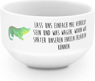 Produktbild von Mr. & Mrs. Panda salatschälchen Krokodil - Weiß - Geschenk, Müslischale, Suppenschüssel, Lieblingsmensch, Obstschale, Freundin, Schüssel, Reiselust, schale, Porzellan