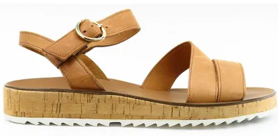 Produktbild von Paul Green Easy Calf Cuoio Plt. Kork Sandale Braun in Gr. 38.5