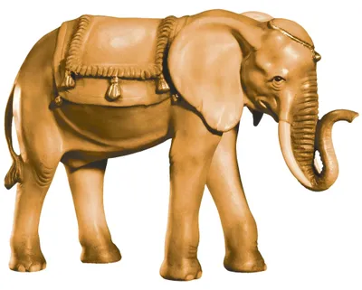 Ahornholz-Elefant, handbemalt, 7 cm, Dekofigur