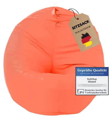 Produktbild von BuBiBag Sitzsack Kinder mit Füllung – 2in1 Sitzsack & Sitzkissen, Bean Bag Indoor Outdoor wasserfest | Sunflower 85 cm