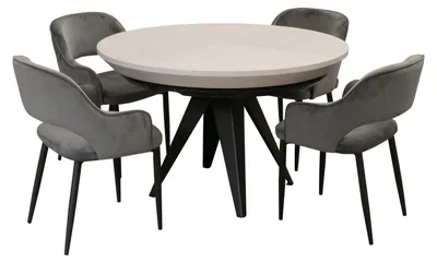 Produktbild von Masseno Ausziehbar Esstisch GLOBO 130 - 230 cm x 130 cm Rund Tisch für Wohnzimmer, Küche, Weiß