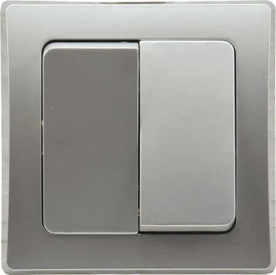 Produktbild von ChiliTec 21108 DELPHI Serien-Schalter 2-fach 250V/ 10A, inkl. Rahmen, UP, silber