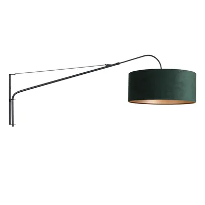 Produktbild von Steinhauer Wandleuchte Elegant Classy 1-flammig Mattschwarz / Samtgrün 139x50cm
