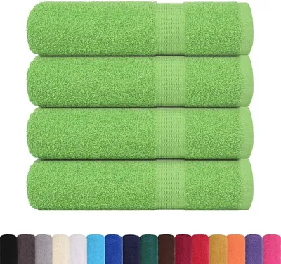 Zdjęcie produktu dla Ręczniki kąpielowe vidaXL FROGN, 4 szt., kolor jabłkowo-zielony, 100 x 150 cm, 360 g/m²