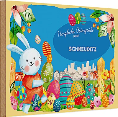 Produktbild von Holzschild Ostern Ostergrüße 30x20cm SCHKEUDITZ