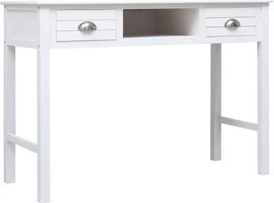 Produktbild von Schreibtisch Weiß 108x45x76 cm Massivholz Paulownia