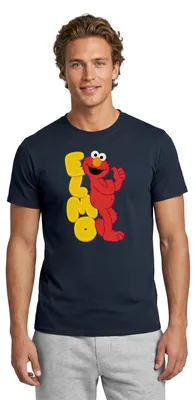 Produktbild von Spreadshirt Sesamstraße Elmo Mit Schriftzug Männer T-Shirt, 4XL, Navy