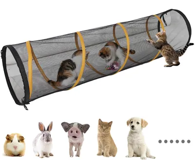 Productafbeelding van ITENT katten speeltunnel voor binnen en buiten, kattenhuis, kattenren, etc