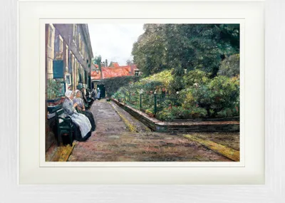 Obrázek produktu pro Max Liebermann Zarámovaný obraz s elegantním paspartou | Obrazy na zeď | V rámu - Stevenstift In Leiden, 1889 (30 x 40 cm)