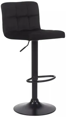 Obrázek produktu pro In And OutdoorMatch barová židle Rozella - Černá - Samet - Moderní design - Opěradlo - Podnožka - Do kuchyně a baru - Čalouněný sedák