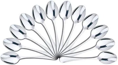 Productafbeelding van Ibenzoa® 12-delige set dessertlepels, roestvrij staal 18/0, hoogglanz gepolijst, 15 x 3,2 cm, vaatwasmachinebestendig, elegant voor desserts, koffie en thee
