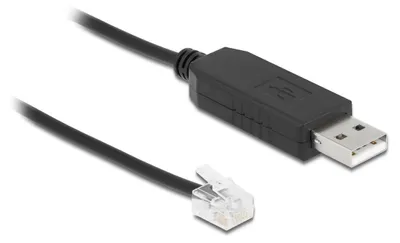 Productafbeelding van DELOCK 66735, RJ-12, USB 2.0 Type-A, 2 meter, zwart