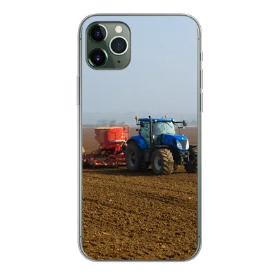 Produktbild von MuchoWow® Handyhülle Schutzhülle Hülle für iPhone 11 Pro Max Traktor - Blau - Nebel Silikon Softcase Handy Hülle - Schutz
