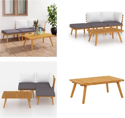 Produktbild von vidaXL 4 tlg. Garten Lounge Set mit Kissen Massivholz Akazie - Garten-Lounge-Set - Garten-Lounge-Sets - Terrassenmöbel - Gartenmöbel