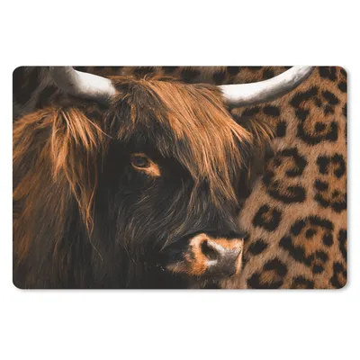 Produktbild von MuchoWow® Mauspad Mousepad Pantherdruck - Schottischer Highlander - Design 27x18 cm - Mousepads - Maus Mat - Pad - Mausunterlage - Büroartikel - Desk Matten
