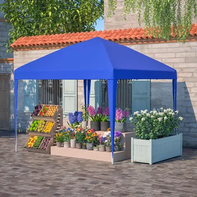 Produktbild von Faltpavillon 3x3m Pop Up Pavillon Faltbar Wasserdicht Gartenzelt UV Schutz Pavillons Partyzelte Festzelt für Camping Garten Hochzeit Blau