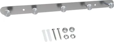 Produktbild von Intirilife Edelstahl Garderobenleiste Modell A - 5 Haken - Kleiderhaken Garderobe Hakenleiste in 5 verschiedenen Designs