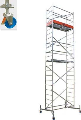 Produktbild von KRAUSE ClimTec Gerüst 7m inkl. Fahrrollensatz Ø 150mm verstellbar