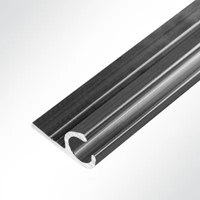 Produktbild von Lysel® Kederschiene Kederleiste Aluminium 45° anthrazit RAL 7016 für 5-9mm Keder L: 3m