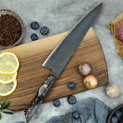 Produktbild von Damast Küchenmesser Kurohana Kiritsuke - Eleganz in Schwarz/Roségold KP37427