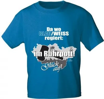 Produktbild von T-Shirt uni mit Aufdruck - Glück auf im Ruhrpott - 10978 - Gr. S-XXL Größe - M