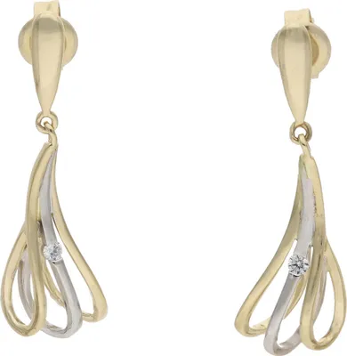 Produktbild von Ohrhänger Gold und Weißgold 333 Zirkonia JL10-06-3422 JuwelmaLux