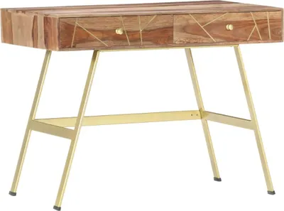 Zdjęcie produktu dla Biurko z szufladami, 100x55x75 cm, lite drewno akacjowe