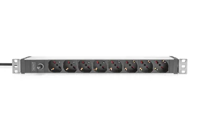 Produktbild von DIGITUS 8-Fach Steckdosenleiste 1HE PDU, IEC C14 St. IT