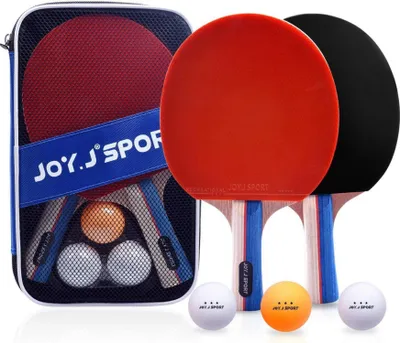 Produktbild von Tischtennisschläger Set mit 2 Schläger 3 Bällen und Tragetasche