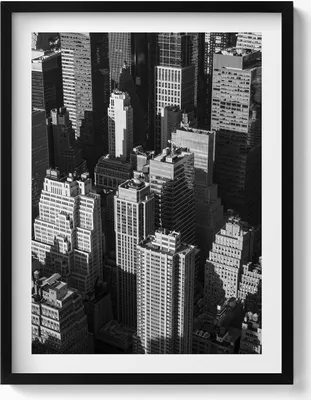 Produktbild von Schwarz-weiße Architektur der Stadt– Wandbild mit Rahmen – Gerahmtes Bild – Wanddekoration – 60x80 cm – Schwarz Rahmen