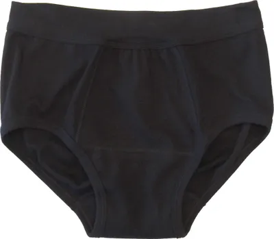 Produktbild von HERMKO 993265 Herren Inkontinenz Slip mit Weichbund aus Baumwolle wasserdicht, Größe:D 6 = EU L, Farbe:schwarz