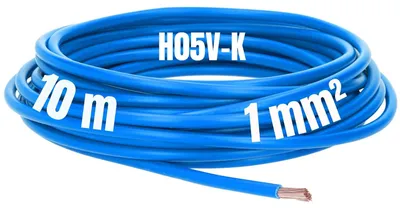 Zdjęcie produktu dla Kalitec 10 metrów H05V-K 1 mm² niebieski Przewód elektroinstalacyjny I Przewód elastyczny I Przewód jednożyłowy PVC I Skrętka 1mm2 I Okablowanie drobnożyłowe I Przewód jednożyłowy I Przewód trudnopalny