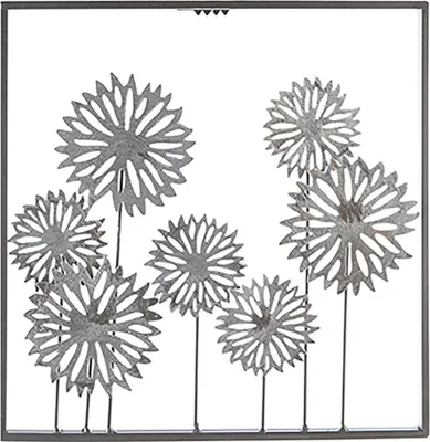 Produktbild von Wandrelief Wandbild Blumen Wanddeko Metall braun silber 30cm Metalldeko