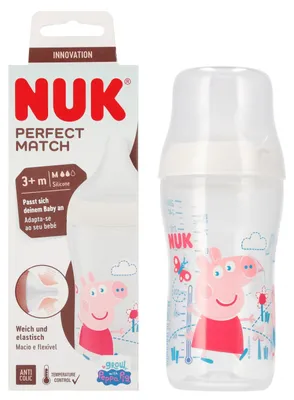Zdjęcie produktu dla NUK Perfect Match Peppa Pig PP Flasche 260ml, weiß