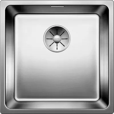 Produktbild von Blanco Unterbauspüle 2D Andano 400-U - Spülbecken mit C-overflow und InFino Ablaufsystem, Edelstahl seidenglanz