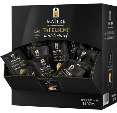 Produktbild von Maitre Tafelsenf Mittelscharf 150x 9,38ml