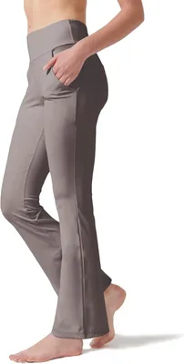 Productafbeelding van Yogabroek dames met hoge taille, vier zakken en vierwegs stretch, lange wijde pijp
