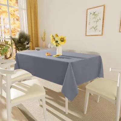 Zdjęcie produktu dla Wodoodporny obrus prostokątny 130 x 160 cm – z wodoodpornego poliestru – szary
