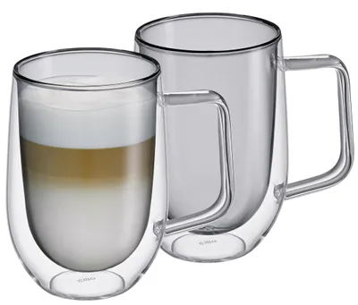 Immagine prodotto di Bicchiere Cilio Veneto per latte macchiato, colore grigio, capacità 25 cl