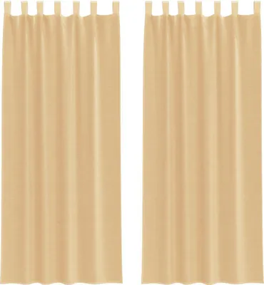 Produktbild von vidaXL Voile Vorhänge mit Stangentaschen 2 Stk. Sandfarbe