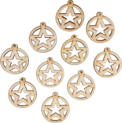 Immagine prodotto di Guaina in legno 6 cm - Stella - 10 pezzi