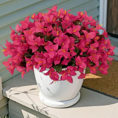 Imagen del producto de Flores artificiales de buganvilla, 4 unidades, resistentes a los rayos UV, para uso en interiores y exteriores