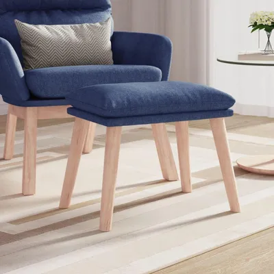 Immagine prodotto di Pouf blu in tessuto, dimensioni 45 x 29,5 x 35 cm