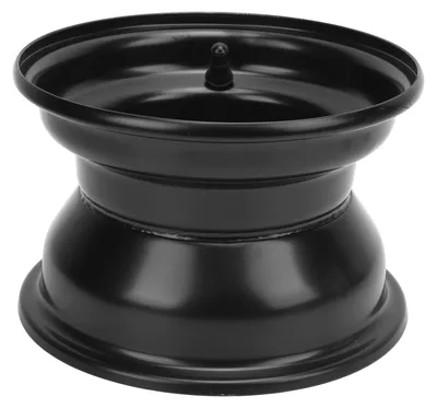 Image de Jante de 16 x 8,00-7 pouces, noire, en alliage d'aluminium, 3 trous, ultra-résistante, grande capacité de charge, compatible avec la plupart des quads, karts et voiturettes de golf