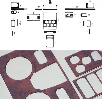 Obrázok produktu pre Interiérový dekor kokpit pre Ford Connect 2007-2009 vzhľad dreva burl 22ks