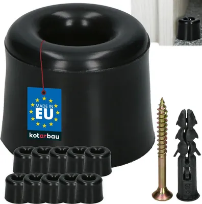 Produktbild von KOTARBAU® 10er Set Türstopper Boden zum Schrauben 27 mm Schwarz Bodentürstopper Bodenmontage Türstopper aus Gummi