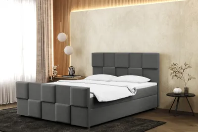 Produktbild von Kaiser Möbel Boxspringbett 120x200 cm mit bettkasten matratze und topper ZEPHYR Grau