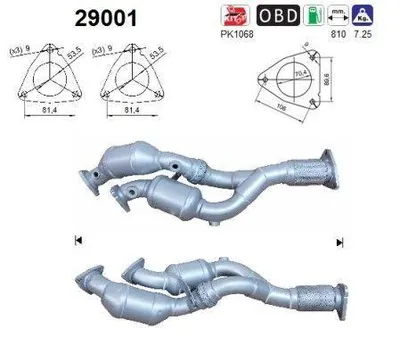 Produktbild von AS Katalysator Kat für VW Touareg (7LA, 7L6, 7L7) 29001