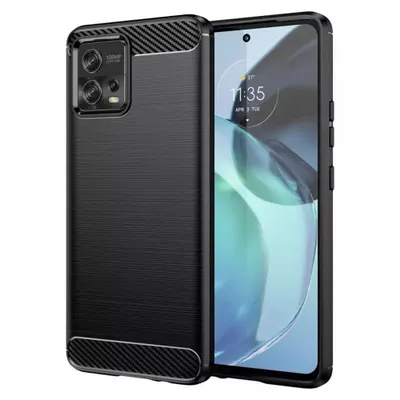 Produktbild von Techsuit Carbon Silicone Back Cover Hülle für Motorola Moto G72 - Schwarz